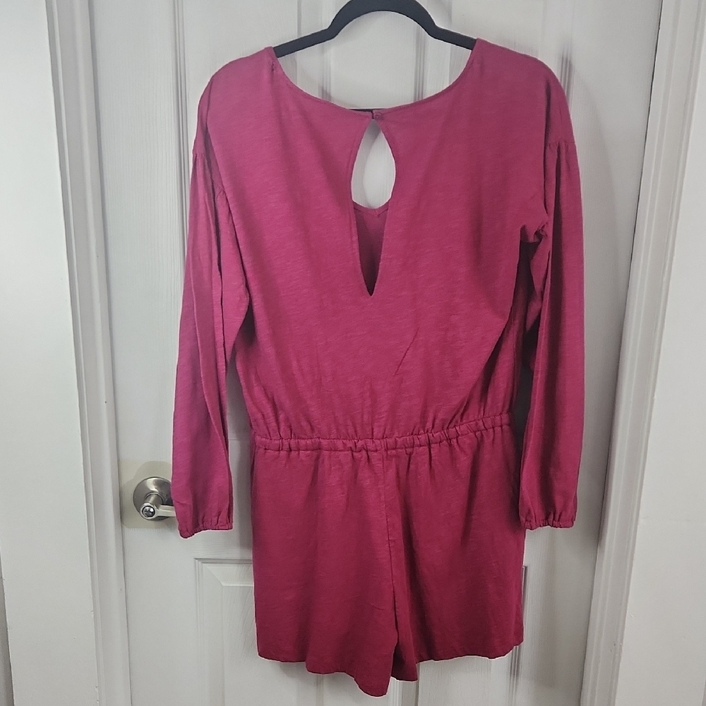 LOFT Berry Long Sleeve Romper - Picture 4 of 5